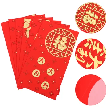 60шт Фестивальный красный карманный Новогодний красный конверт с орнаментом китайского весеннего фестиваля