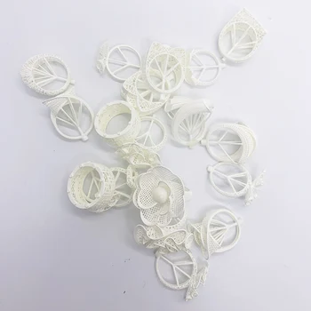 Печать деталей на случайных образцах Кольца Серьги подвески, готовые к отливке из белого воска Moldel 3D печатная форма Easy Casting Resin