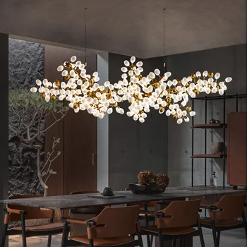 Роскошная люстра из белого стекла в стиле Постмодерн, украшение гостиной, светодиодное освещение, подвесной светильник на длинной виноградной гирлянде