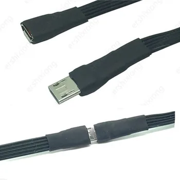 Micro USB 5-контактный разъем M / F OTG удлиненный плоский кабель для синхронизации данных удлинитель клавиатуры и мыши USB кабель для передачи данных флэш-памяти