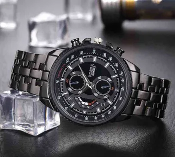 Мужские часы Rosra Мужские Спортивные часы С черным стальным ремешком Кварцевые наручные часы relogio masculino montres homme horloge mannen