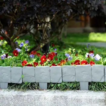 Серый пластик с эффектом булыжника Бордюр для цветочных клумб Край сада Окантовка газона