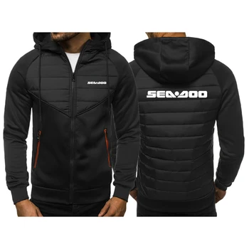 2023 Новый Демисезонный Для Мужчин Sea Doo Seadoo Moto Логотип С Принтом Классическая Мода Длинным Рукавом Однотонная Хлопковая Куртка В стиле Пэчворк С Капюшоном