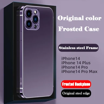 Оригинальный Цветной Каркасный Чехол Из нержавеющей стали Для iPhone 14 13 Pro Max С Ударопрочной Металлической Броней, Жесткий Чехол Для ПК Для iPhone 14 Plus Case