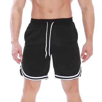 Новые мужские шорты для фитнеса и бодибилдинга, Мужские Летние тренировки в тренажерных залах, Мужская Дышащая Сетка, Быстросохнущая Спортивная одежда, Пляжные короткие штаны для бега трусцой