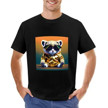 Футболка Curious Baby Jaguar, быстросохнущая футболка, одежда из аниме, черные футболки, футболки для мужчин, упаковка