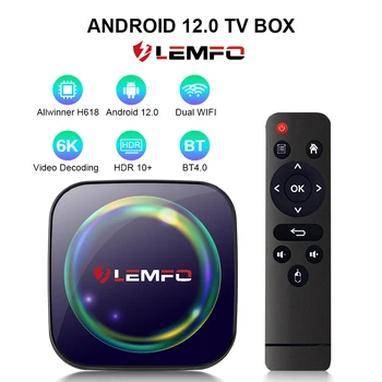 Lemfo H8S Android TV Box Android 12,0 H618 4K 4GB 64GB Телеприставка 5G Двойной WIFI BT4.0 Медиаплеер Портативный Tvbox