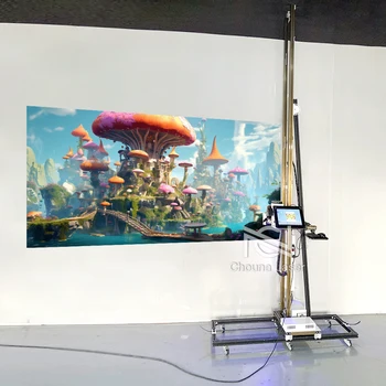 Вертикальный принтер для настенных росписей с УФ-чернилами, встроенный в ПК с сенсорным экраном 3D 5D, прямо на стену