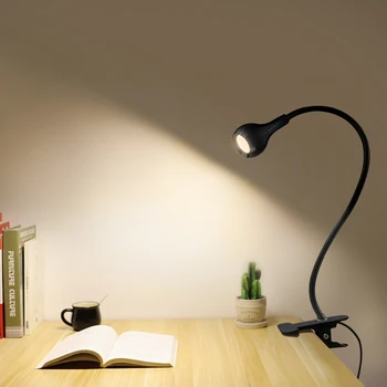 Настольные лампы Usb, Прикроватный столик, Украшение спальни, Гибкая светодиодная лампа с зажимом на столе, подставка для чтения, ночник