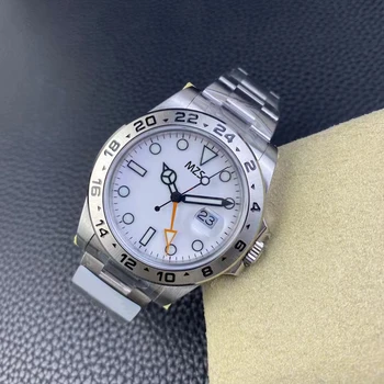 2023 Роскошные мужские часы MZS GMT 226570 С белым циферблатом, лучший механизм 3285, автоматический водонепроницаемый, гарантия 24 месяца