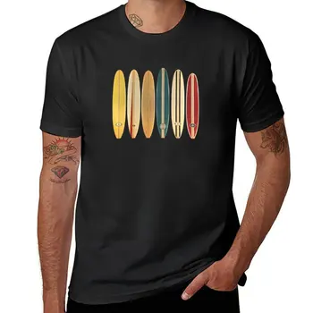 Новая футболка с досками для серфинга в стиле ретро, футболка на заказ, винтажная футболка, быстросохнущая футболка, мужские футболки