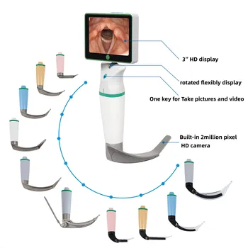 Цена больничного медицинского Видео-ларингоскопа наборы ларингоскопов 3-дюймовый ручной видео-ларингоскоп для интубации дыхательных путей