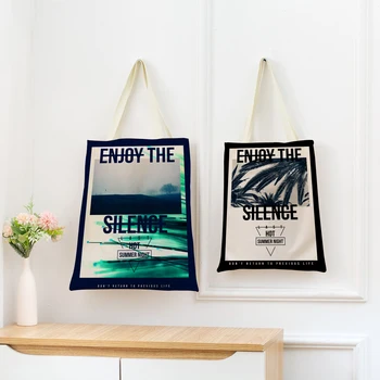 Модный креативный плакат с рисунком, эко-сумка для покупок, двусторонняя дизайнерская сумка с принтом, складная Портативная сумка для удобного хранения на открытом воздухе