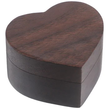 Коробка для колец в форме сердца, деревянный футляр для колец, коробка для обручальных колец, футляр для ювелирных колец для предложения