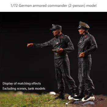 1/72 Модель немецкого командира бронетранспортера (2 человека) Готовая Цветная модель солдата