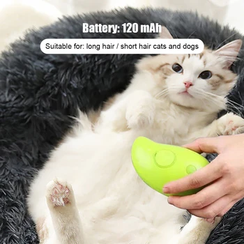 Электрическая паровая щетка для кошек с распылителем Щетка для ухода за кошками 3 В 1, расческа для удаления шерсти домашних животных, USB-зарядка для спутанных распущенных волос