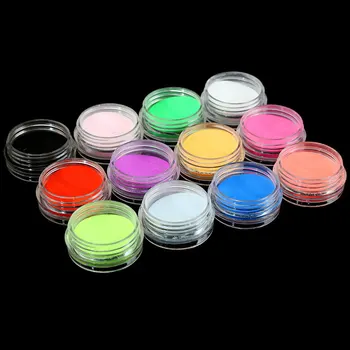 Набор из 12 разноцветных блесток для ногтей, пудра-пыль для УФ-геля, Акриловые Наконечники для украшения ногтей, Хлопья для ногтей, пыль для украшения