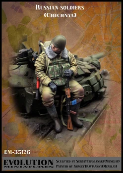 1/35, Русский солдат ( Чечня ), Смоляная модель солдата ГК, военная тематика Второй мировой войны, комплект в разобранном виде и неокрашенный