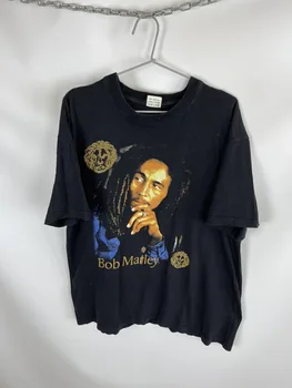 Винтажная бутлеговая футболка с большим логотипом Bob Marley 90-х, редкая футболка