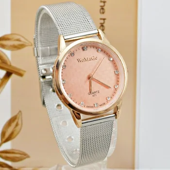 Брендовые женские часы Womage, полностью стальные аналоговые кварцевые часы, женские модные повседневные сетчатые часы Relojes Mujer Relogios Feminino