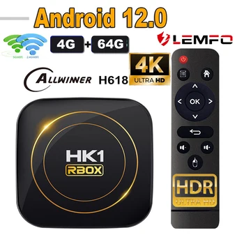 LEMFO Smart TV Box HK1 RBOX H8S Android12 Allwinner H618 6K 2,4G 5G Wifi 4GB 64G 32GB BT4.0 Глобальный медиаплеер Телеприставка