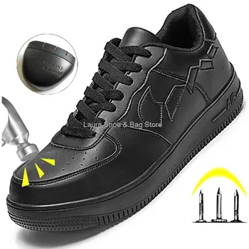 мужская защитная обувь, модные рабочие кроссовки со стальным носком, защищающие от проколов рабочие защитные ботинки, мужская рабочая обувь, кевларовые защитные ботинки, мужские