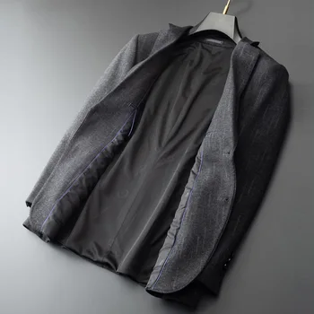 9771-T-Осенне-зимний свитер с бархатной подкладкой, мужская футболка