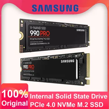 100% Оригинальный Samsung 990 Pro 1 ТБ 2 ТБ SSD Внутренний Твердотельный Накопитель PCIe 4.0 M.2 2280 NVMe 2.0 MLC SSD Для Ноутбука Настольный ПК