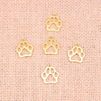 30шт подвески в виде собачьей медвежьей лапы золотого цвета для изготовления ювелирных изделий ручной работы 19*17 мм