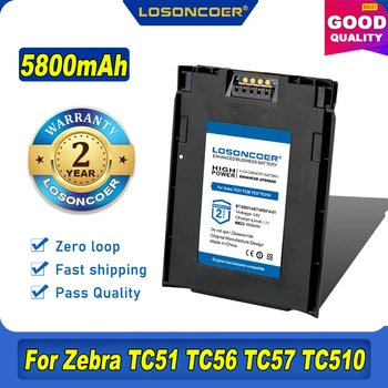 100% Оригинальный LOSONCOER 5800 мАч BT-000314 BT-000314-01 Новый Аккумулятор для Zebra TC51 TC56 TC57 TC510 Блок сбора данных