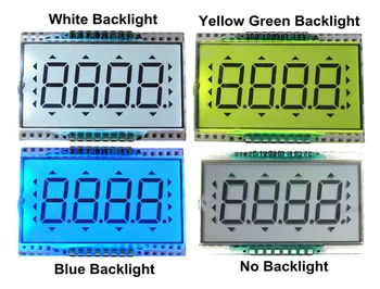 16PIN TN Положительная 4-Значная Сегментная ЖК-панель Со Сверхнизкотемпературным Дисплеем Белая/Желто-Зеленая/Синяя Подсветка 3V