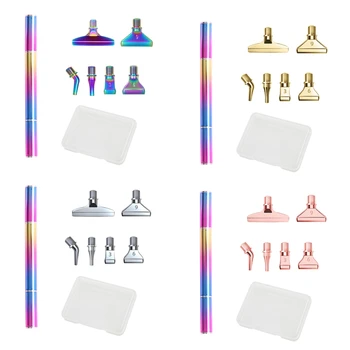 5D Ручка с алмазной краской цвета радуги, наконечники с резьбовыми головками, точечные сверлильные ручки