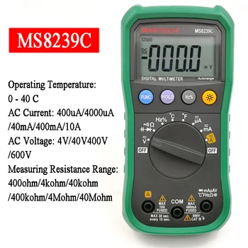 MASTECH MS8239C Мультиметр Цифровой вольтметр переменного постоянного тока Текущая температура Частота Емкость мультиметр тестер