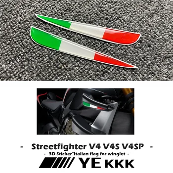 Итальянский Трехцветный Крылатый Флаг 3D Наклейка На Винглет С Фиксированным Крылом Ветровки Для Ducati Streetfighter V4 V4S V4SP V2