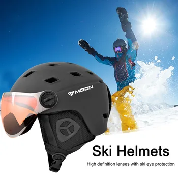 Лыжный Шлем Сноубордический Шлем Легкий Интегрированный Шлем Для Снежных Видов Спорта с Защитными Очками Лыжный Защитный Шлем с 16 Вентиляционными Отверстиями для Мужчин Женщин