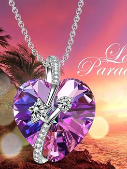Модное элегантное женское ожерелье в виде сердца, изысканное роскошное ожерелье с подвеской из хрусталя для жены, подруги, подарок на День Святого Валентина, Спасибо