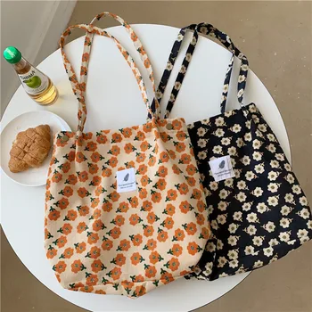 Популярная вельветовая сумка через плечо Hylhexyr 2021 с рисунком цветущей сливы, сумка-тоут, леопардовая сумка, школьный рюкзак для студентов, магнитная пряжка