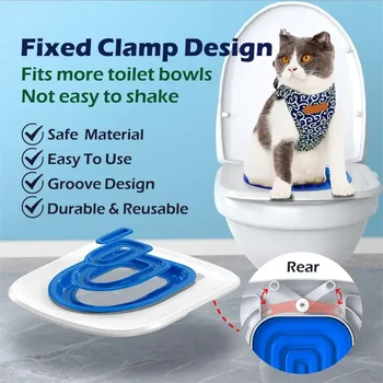Новое обновление тренажера для кошачьего туалета Многоразовый тренировочный туалет для кошек Пластиковый тренировочный набор Ящик для кошачьего туалета Коврик Аксессуары для туалета домашних животных