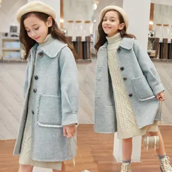 Длинная куртка для девочек 2023, модные тренчи для девочек, пальто для малышей, детская верхняя одежда в повседневном стиле, весенне-осенняя детская одежда