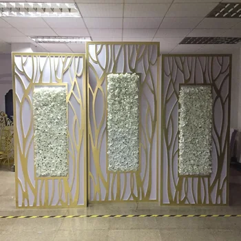 Акриловая цветочная стенка с задними арками и подвесными экранами для свадебного украшения