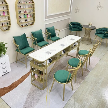 Европейские железные маникюрные столики с пылесосом, профессиональные маникюрные столы, мебель для салона красоты, маникюрный стол и набор стульев для салона красоты