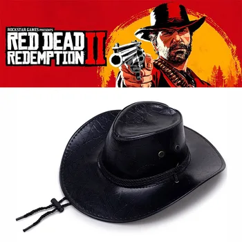 Игра Red Dead Redemption 2 Ковбойская шляпа Косплей костюм Реквизит Шляпы Кожаные унисекс