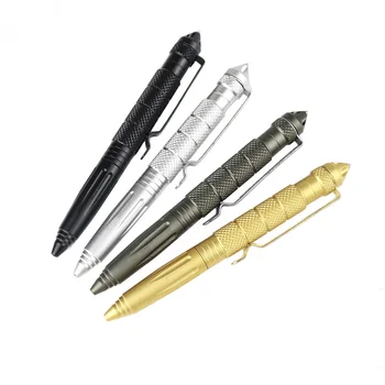 Высококачественная металлическая цветная защитная тактическая ручка, офисные шариковые ручки для школьников