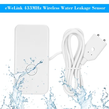 Беспроводной датчик утечки воды eWeLink 433 МГц, оповещение об утечке воды, детектор вторжений, сигнализация о переполнении уровня воды для дома