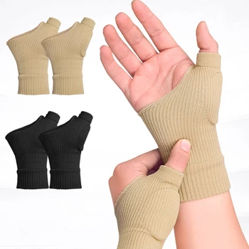 1 пара компрессионных рукавов для большого пальца Удобная дышащая впитывающая пот поддержка запястья Защита пальцев Обезболивающий рукав для большого пальца