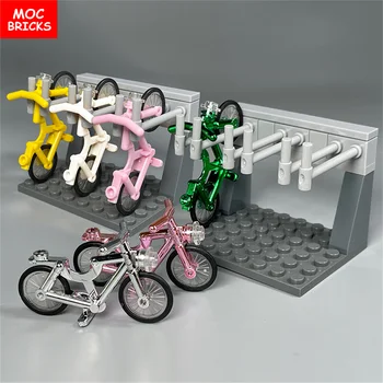 MOC Bricks Полка для инструментов для парковки велосипедов Велосипедные Городские Строительные блоки Друзья Игрушки Подарки детям на День рождения