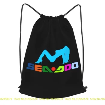 Персональный рюкзак на шнурке Sea-Doo Girl, новейшая сумка для покупок с художественным принтом, спортивная сумка для бега на открытом воздухе.