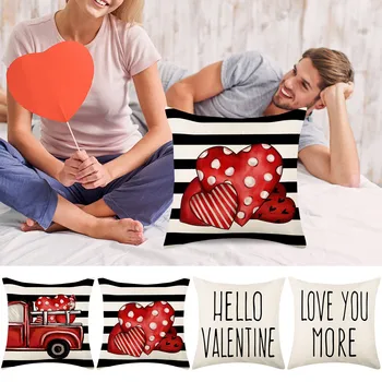 Наволочка на День Святого Валентина с принтом Простая льняная наволочка для дивана Love Home От Pillow Cover