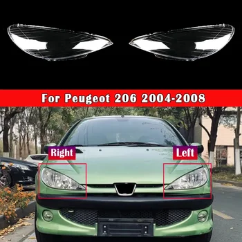 Крышка фары автомобиля, объектив, Стеклянная оболочка, Передняя фара, прозрачный абажур, Автосветильник для Peugeot 206 2004 2005 2006 2007 2008