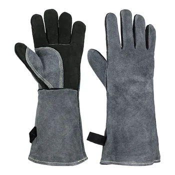 Защитные рабочие кожаные перчатки для сварщика 1,3 мм для кухонной плиты BBQ, перчатки для сварки, устойчивые к тепловым проколам
